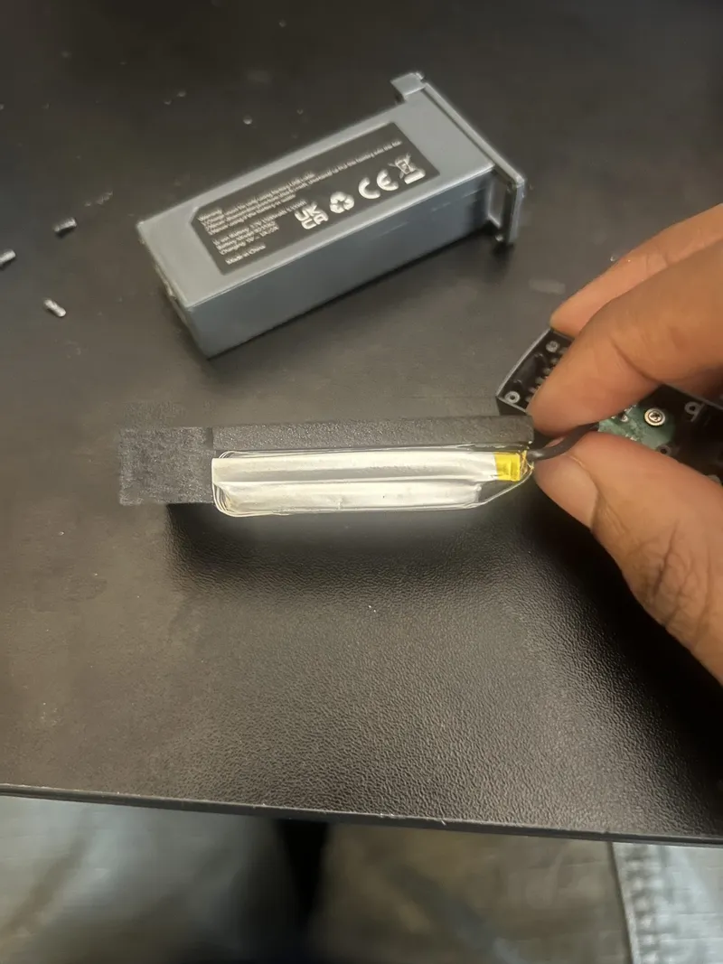 Battery pack removed from the drone.