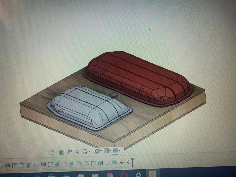 Mold bucks for two sizes modeled in CAD.