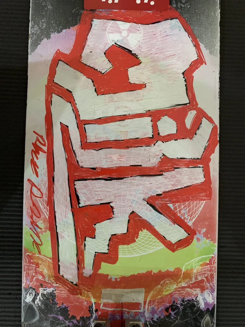 Design painted on a deck.