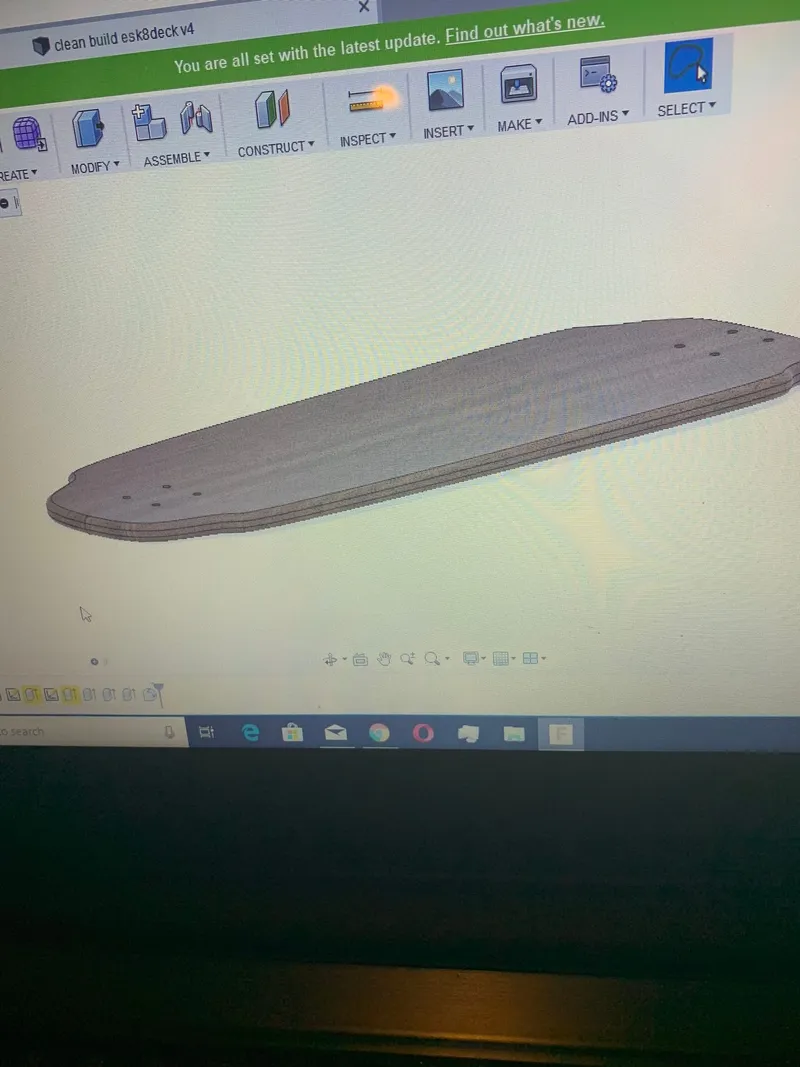 Deck shape modeled in CAD.