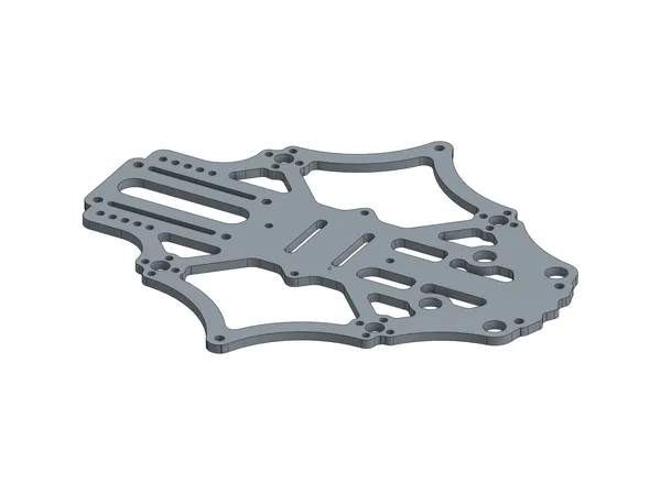 Frame plate modeled in CAD.