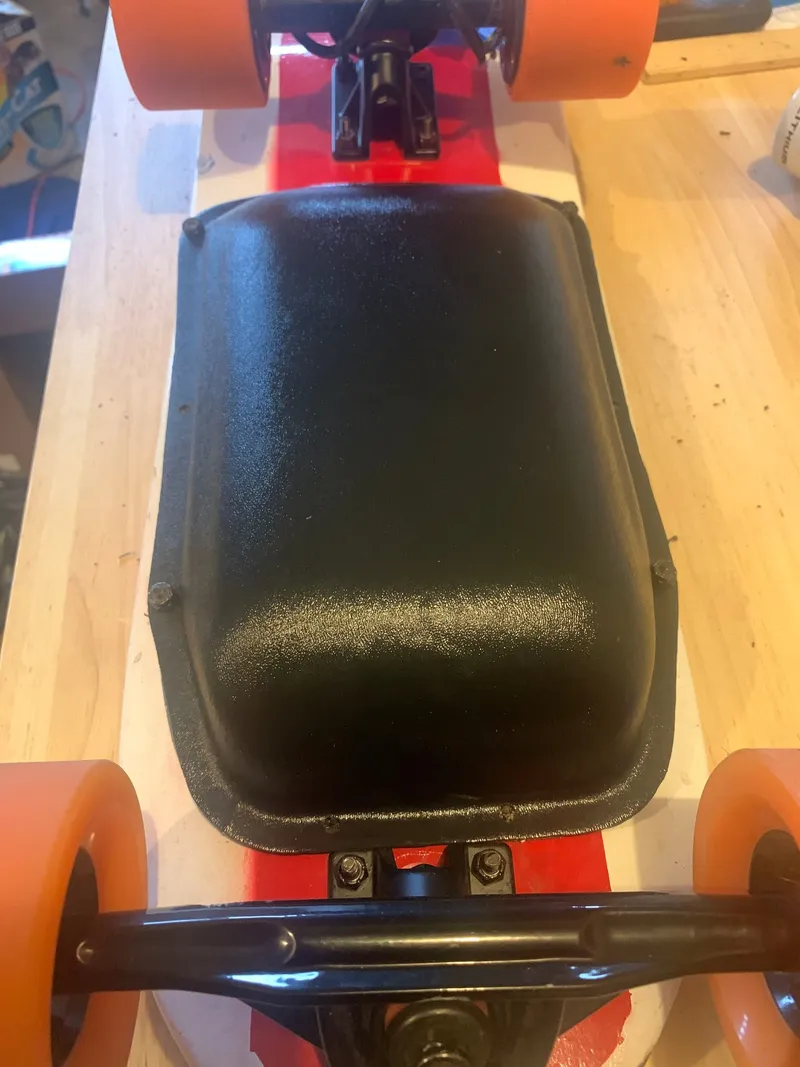 Mounted on a longboard.