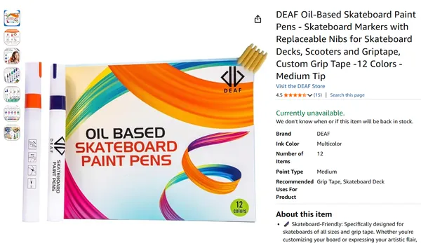 Amazon listing for the 12-color set.