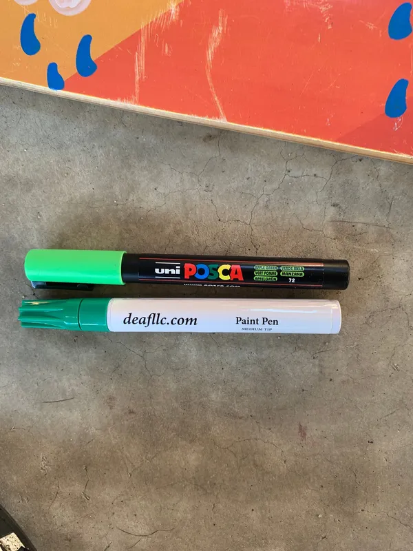 Next to a Posca marker for comparison.