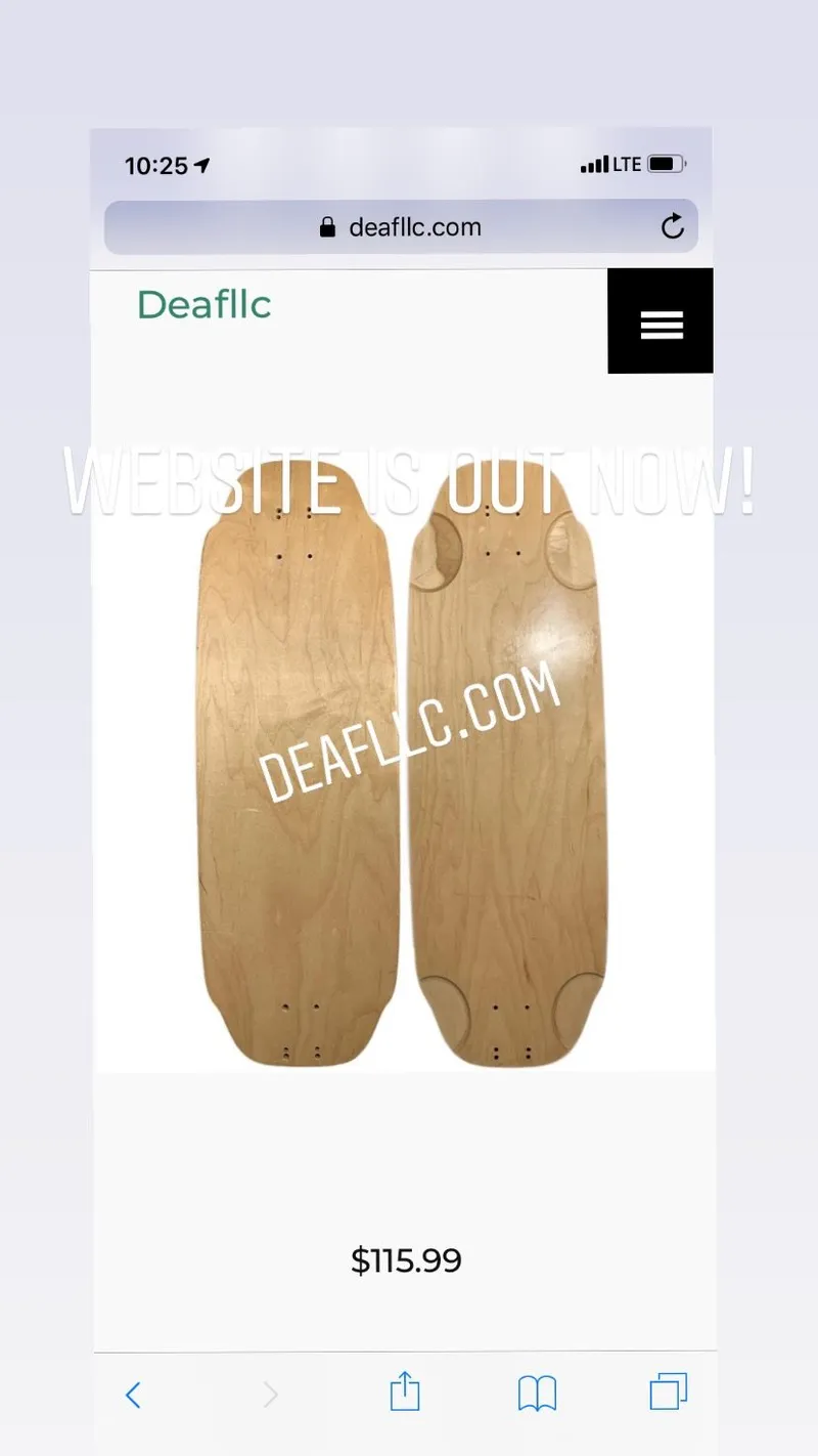 Deck listed for sale on the brand website.